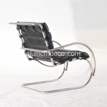 Moderna črna usnjena replika MR Lounge Chair